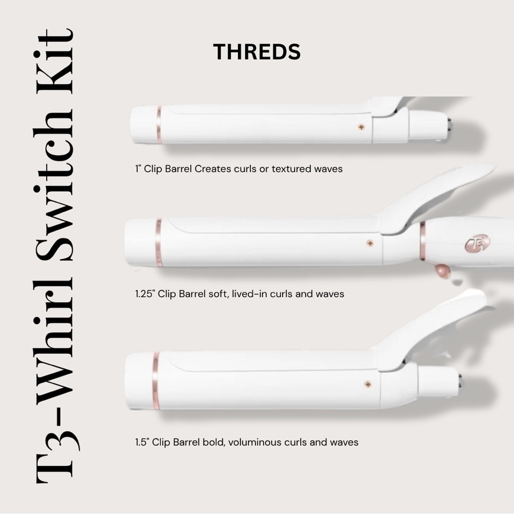 T3 Whirl Switch Kit Curling Iron Trio